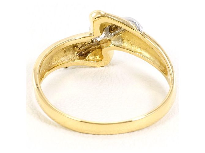 Autre Marque 18K Gelbgold- und Platin-Ring mit Diamanten Golden - Ansicht 3