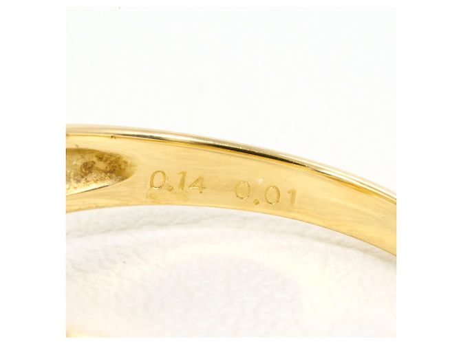Autre Marque 18K Gelbgold- und Platin-Ring mit Diamanten Golden - Ansicht 5