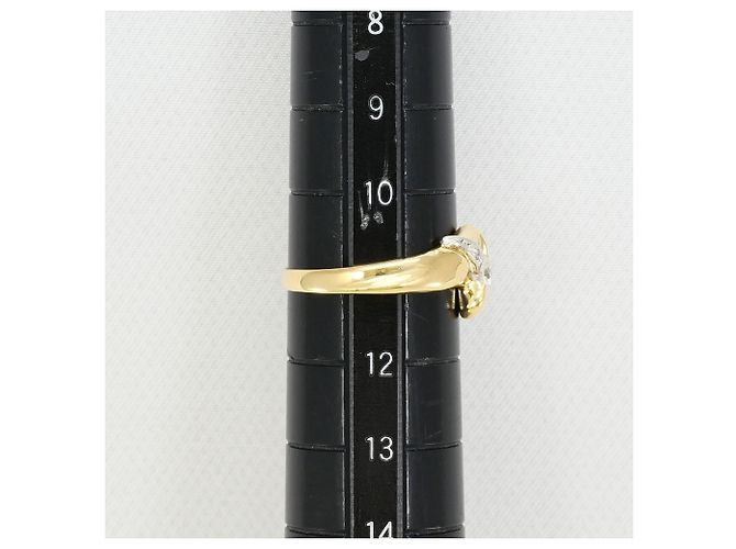 Autre Marque 18K Gelbgold- und Platin-Ring mit Diamanten Golden - Ansicht 7
