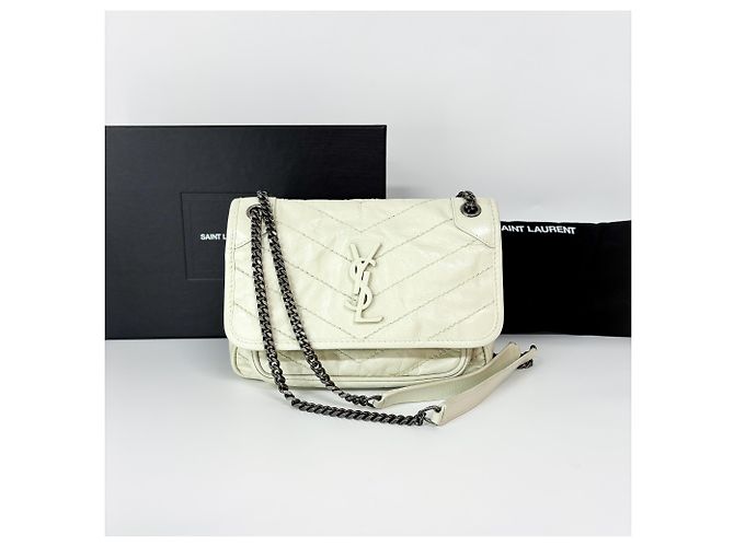 Saint Laurent Niki Flap Leather Bianco - vista 2