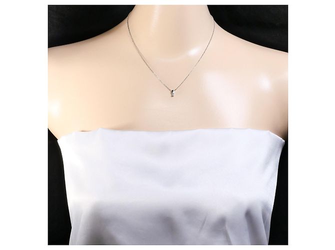 Autre Marque 18K Weißgoldkette mit Diamantanhänger Golden - Ansicht 5