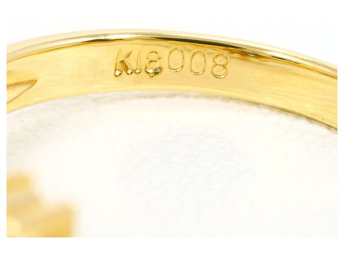 Autre Marque Platin- und Gelbgoldring mit Saphir und Diamant Golden - Ansicht 5