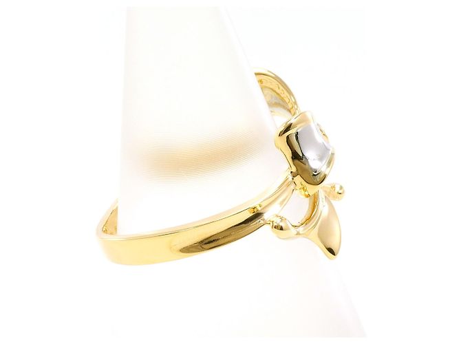 Autre Marque PT900 Platin- und 18K Gelbgold-Ring mit Diamant Golden - Ansicht 2