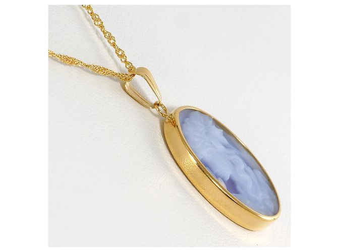 Autre Marque Cameo-Halskette aus 18K Gelbgold Golden - Ansicht 2