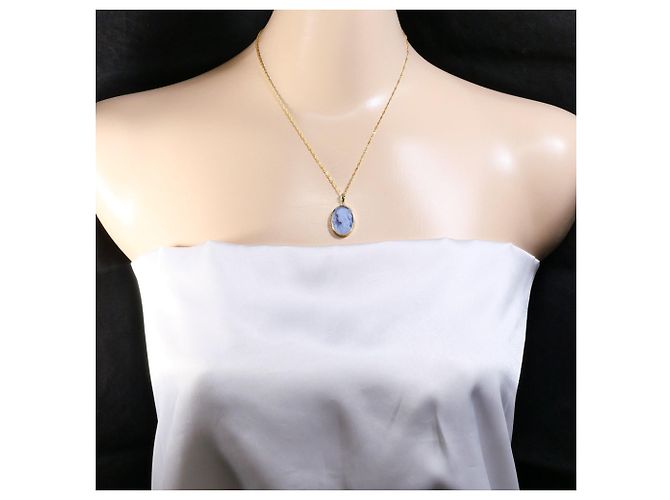 Autre Marque Cameo-Halskette aus 18K Gelbgold Golden - Ansicht 5