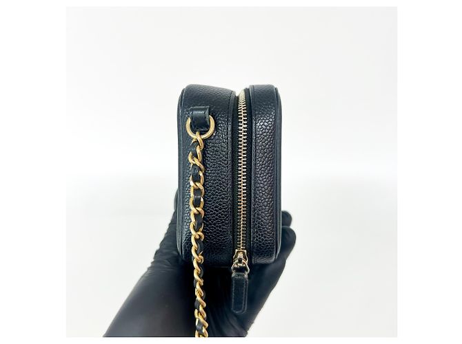 Chanel Filigree Vanity Case Matelassé Caviar Small Nero - vista 4