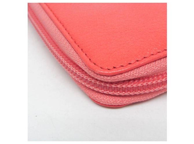 Chanel Camellia Zip Around Organizer Leather Long Pink - view 7