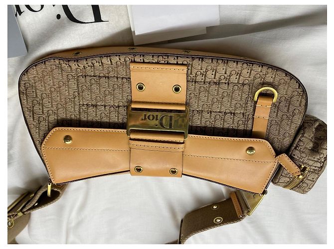 Christian Dior Borsa Saddle Trotter con pochette Marrone - vista 4