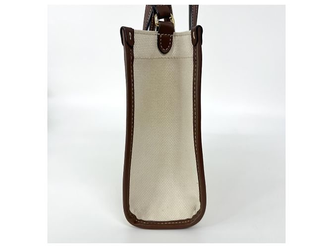 Cabas Burberry Freya en toile avec cuir Mini Beige - vue 5