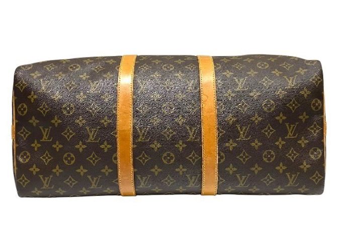 Borsa Louis Vuitton Monogram Keepall Bandoulière 50 Marrone - vista 3