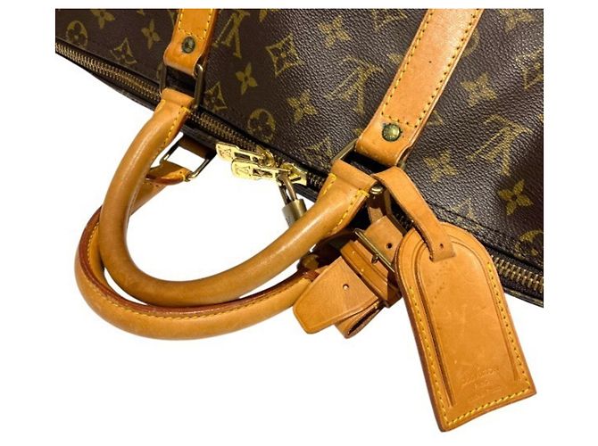 Borsa Louis Vuitton Monogram Keepall Bandoulière 50 Marrone - vista 6
