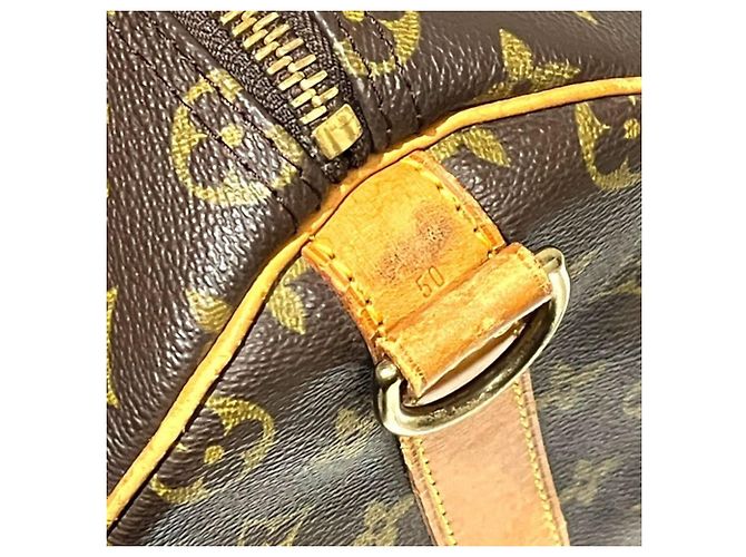 Borsa Louis Vuitton Monogram Keepall Bandoulière 50 Marrone - vista 8