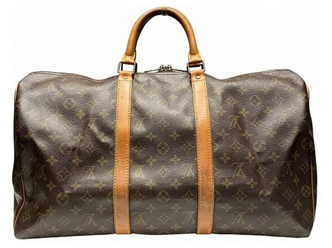 Borsa Louis Vuitton Monogram Keepall 50 Marrone - vista 2