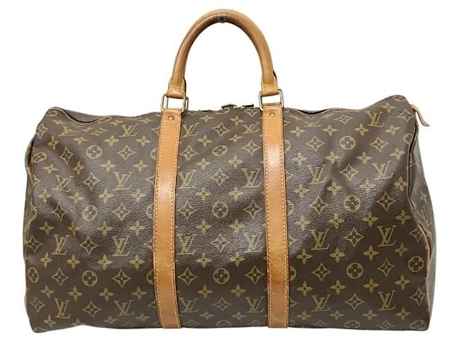 Borsa Louis Vuitton Monogram Keepall 50 Marrone - vista 2
