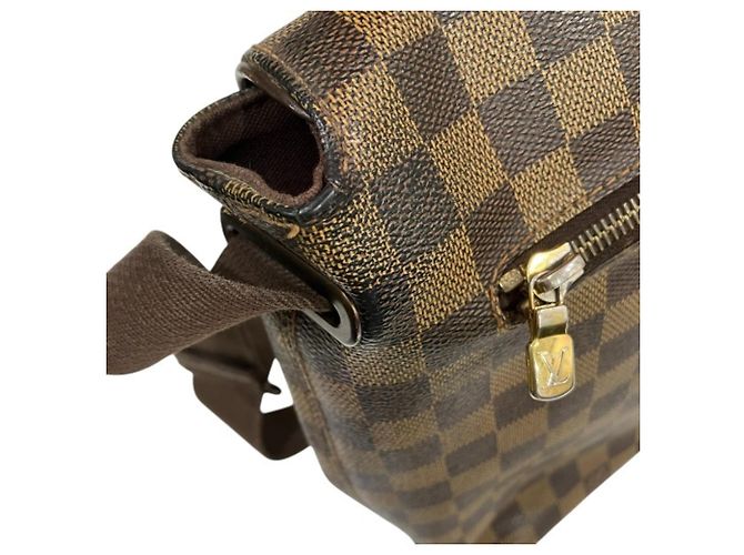 Borsa Louis Vuitton Damier Brooklyn MM N51211 Marrone - vista 7