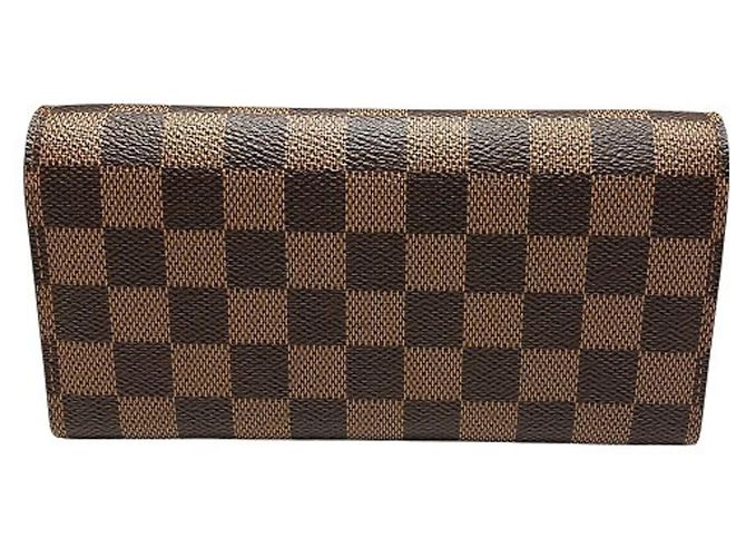 Louis Vuitton Damier Portefeuille Emilie Long Wallet Marrone Rosso - vista 2
