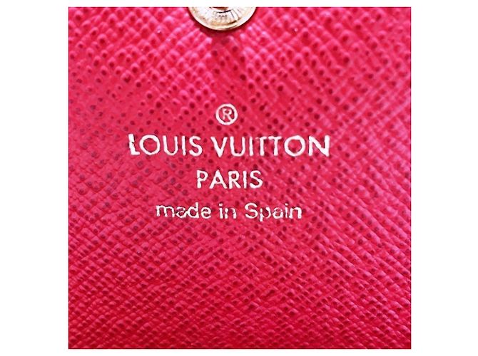 Louis Vuitton Damier Portefeuille Emilie Long Wallet Marrone Rosso - vista 4