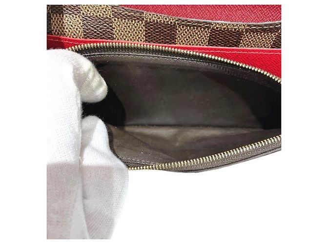 Louis Vuitton Damier Portefeuille Emilie Long Wallet Marrone Rosso - vista 6