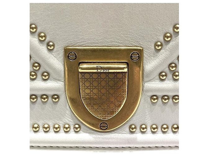 Borsa Christian Dior Diorama Studded Crudo - vista 7