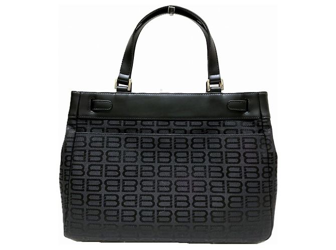 Borsa Tote Balenciaga in tela nera e pelle Nero - vista 2