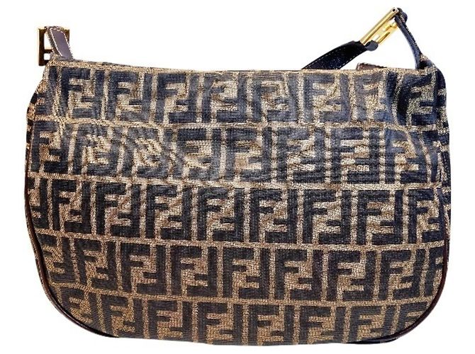 Borsa a mano e borsa a tracolla Fendi Zucca FF Logo Marrone - vista 2
