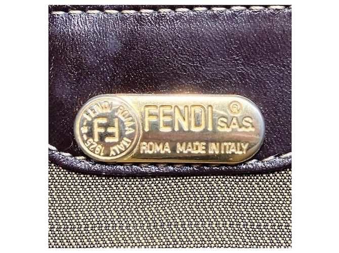 Borsa a mano e borsa a tracolla Fendi Zucca FF Logo Marrone - vista 4
