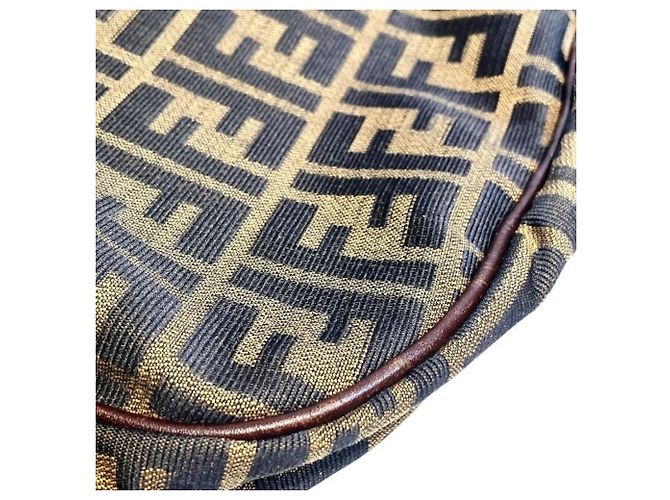 Borsa a mano e borsa a tracolla Fendi Zucca FF Logo Marrone - vista 6