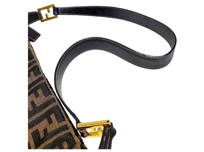 Borsa a mano e borsa a tracolla Fendi Zucca FF Logo Marrone - vista 7