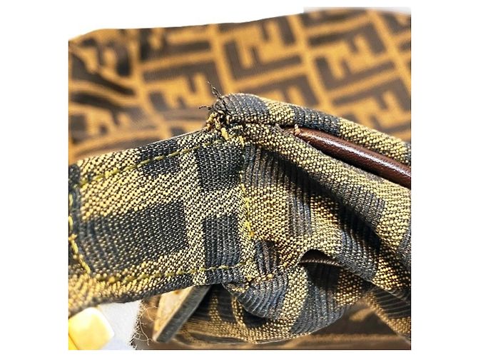 Borsa a mano e borsa a tracolla Fendi Zucca FF Logo Marrone - vista 8