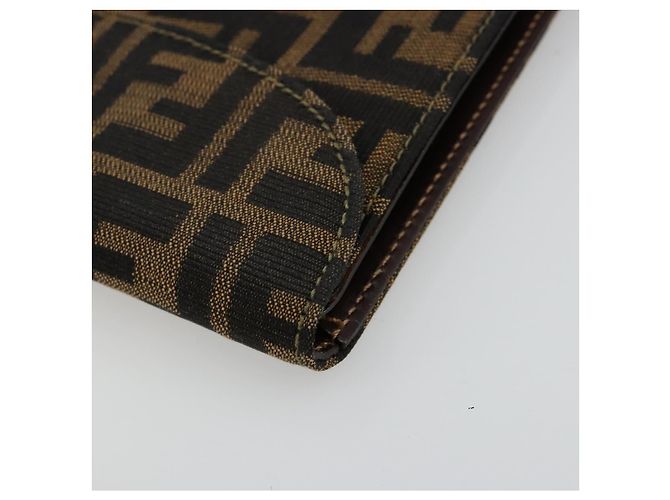 Borsa a Mano FENDI Zucca Canvas Nero Marrone Auth 180302A - vista 16