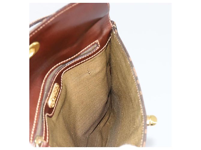 Borsa a Mano FENDI Zucca Canvas Nero Marrone Auth 180302A - vista 18