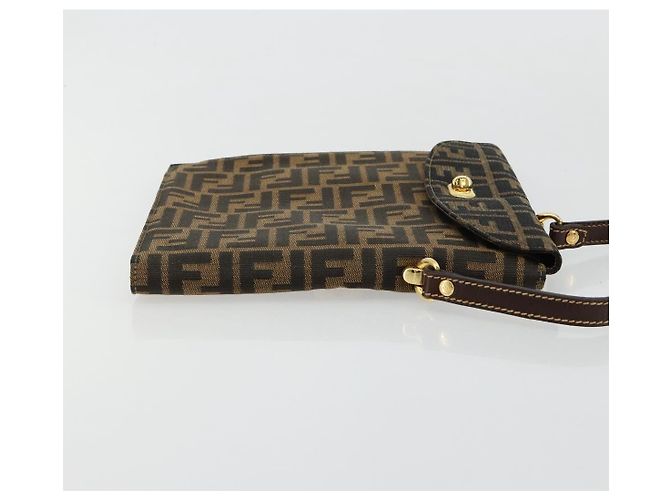 Borsa a Mano FENDI Zucca Canvas Nero Marrone Auth 180302A - vista 3