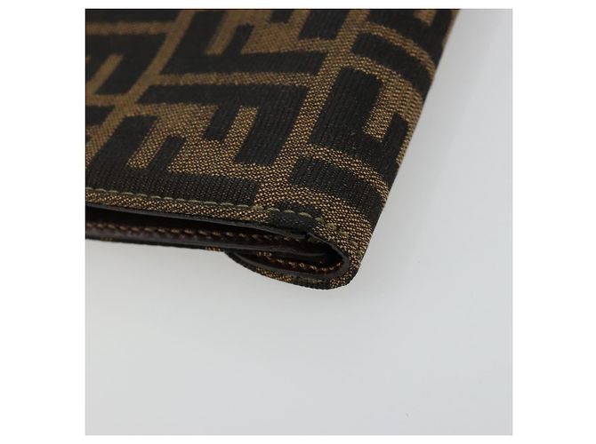 Borsa a Mano FENDI Zucca Canvas Nero Marrone Auth 180302A - vista 9