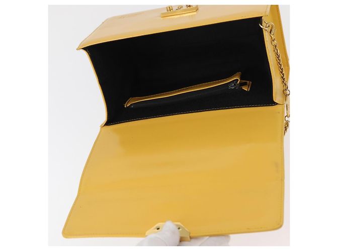 Borsa a mano Gianni Versace Vanity in pelle Giallo Oro Autentica BA12828 D'oro - vista 10