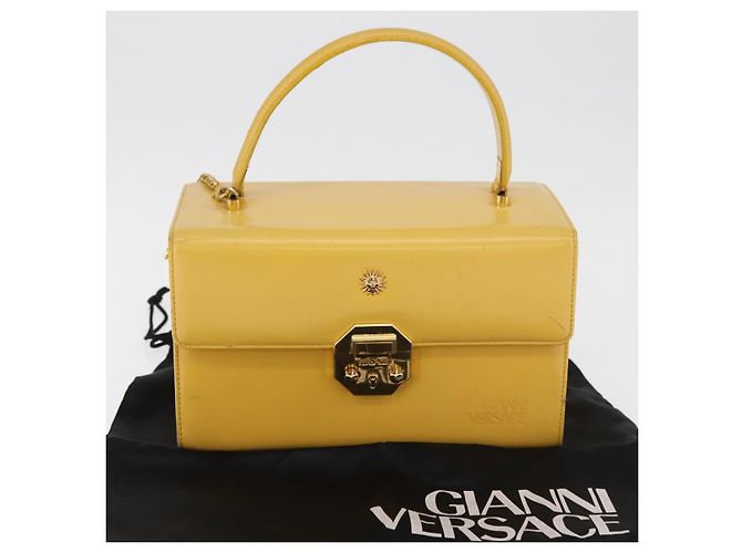 Borsa a mano Gianni Versace Vanity in pelle Giallo Oro Autentica BA12828 D'oro - vista 12