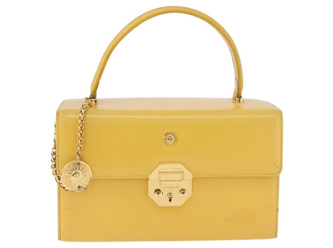 Borsa a mano Gianni Versace Vanity in pelle Giallo Oro Autentica BA12828 D'oro - vista 13