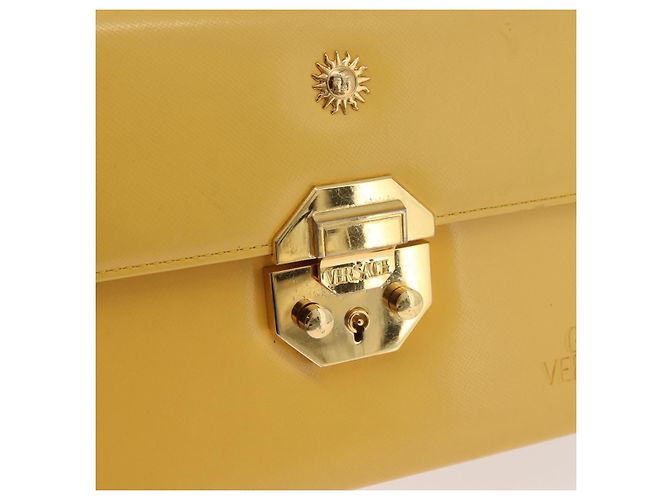 Borsa a mano Gianni Versace Vanity in pelle Giallo Oro Autentica BA12828 D'oro - vista 18
