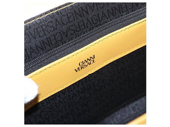 Borsa a mano Gianni Versace Vanity in pelle Giallo Oro Autentica BA12828 D'oro - vista 19