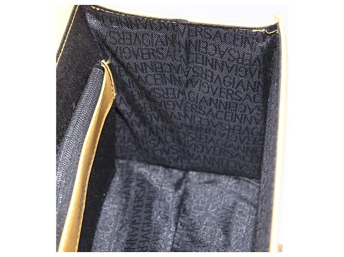 Borsa a mano Gianni Versace Vanity in pelle Giallo Oro Autentica BA12828 D'oro - vista 20