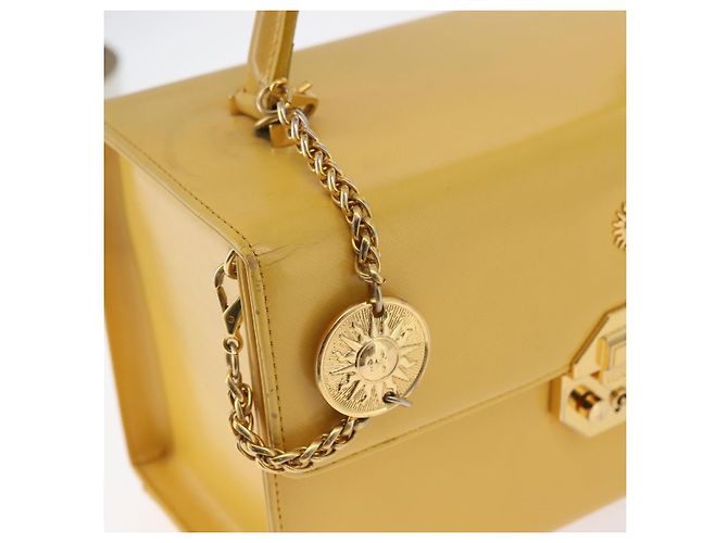 Borsa a mano Gianni Versace Vanity in pelle Giallo Oro Autentica BA12828 D'oro - vista 9