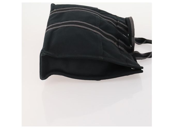 Hermès Borsa Fourre Tout HERMES 2 Set Cotton Black Navy Auth BA12675 Nero Blu navy - vista 4