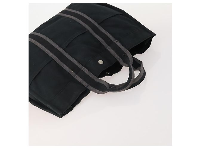 Hermès Borsa Fourre Tout HERMES 2 Set Cotton Black Navy Auth BA12675 Nero Blu navy - vista 5
