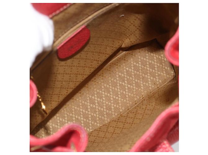 Zaino GUCCI Bamboo Scamoso Rosso Oro 003 2058 0030 Auth 181155 D'oro - vista 11