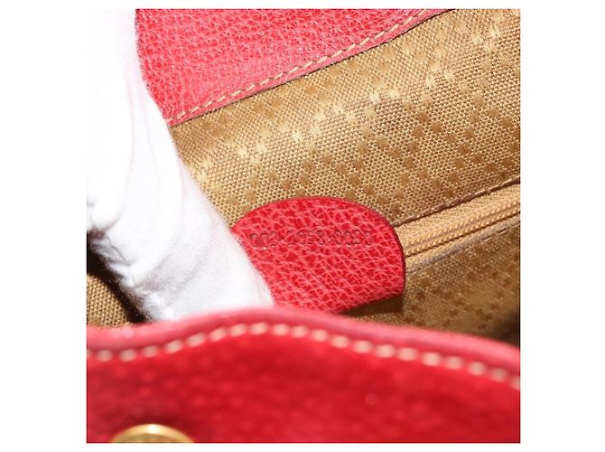 Zaino GUCCI Bamboo Scamoso Rosso Oro 003 2058 0030 Auth 181155 D'oro - vista 12