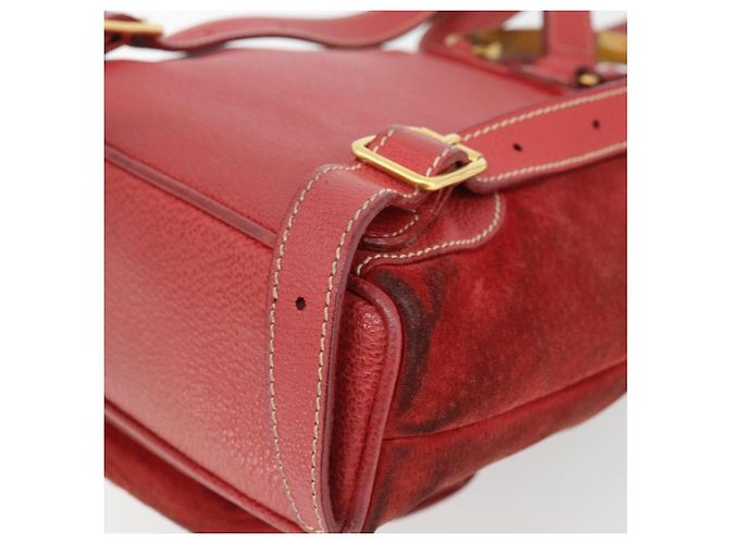 Zaino GUCCI Bamboo Scamoso Rosso Oro 003 2058 0030 Auth 181155 D'oro - vista 17