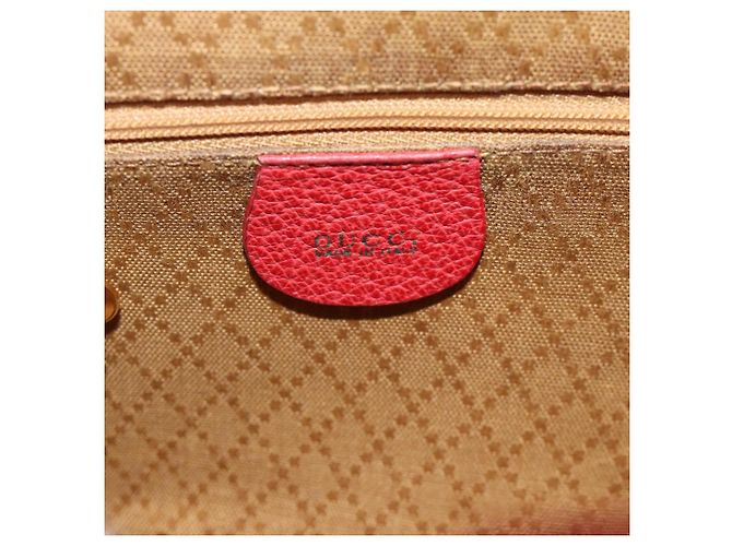 Zaino GUCCI Bamboo Scamoso Rosso Oro 003 2058 0030 Auth 181155 D'oro - vista 20