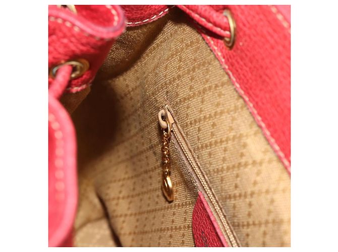 Zaino GUCCI Bamboo Scamoso Rosso Oro 003 2058 0030 Auth 181155 D'oro - vista 23