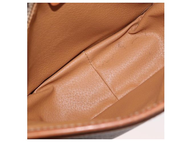Céline Borsa a Spalla CELINE Macadam Canvas PVC Pelle Marrone Oro Auth BA12773 D'oro - vista 10