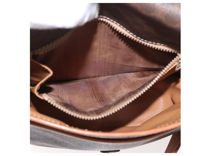 Céline Borsa a Spalla CELINE Macadam Canvas PVC Pelle Marrone Oro Auth BA12773 D'oro - vista 11