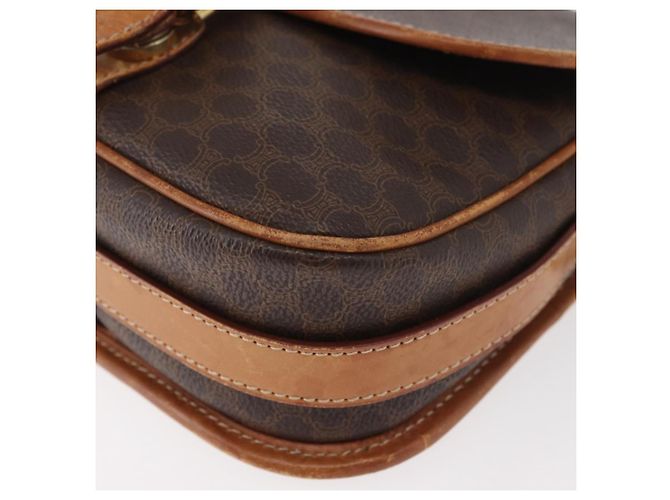 Céline Borsa a Spalla CELINE Macadam Canvas PVC Pelle Marrone Oro Auth BA12773 D'oro - vista 15